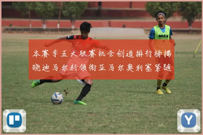 本赛季五大联赛机会创造排行榜揭晓迪马尔科领衔亚马尔奥利塞紧随其后